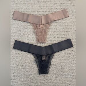 Victoria's Secret Dark Grey and Tan Lace Panties